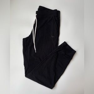 Pink Victoria’s Secret Black Joggers Size Small 100% Cotton